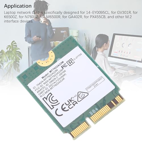 Tarjeta inalámbrica WiFi 6E M.2 de 5374Mbps, Tri Banda 2.4GHz/5GHz/6GHz, Bluetooth 5.2, Adaptador de red portátil de alta velocidad, interfaz PCIe, compatible con Windows 10 y 11 miniatura 3