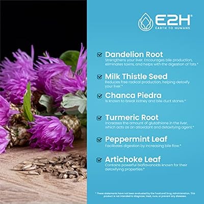 E2H: Liver Support Supplement (2 Pack - 4 Fl Oz) and Chlorophyll Liquid Drops (Single Bottle - 2 Fl Oz) | Vegan, Non-GMO - (6 Fl Oz Total) - Bundle