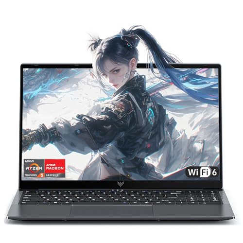 Tivique Ordinateur Portable 15,6' FHD 1920x1080 Ryzen 5 7430U Processor up to4,3GHz pc Portable Gamer 16Go RAM DDR4*2,512Go M.2 SSD PC Portables,BT5.0,USB3.2,HDMI,Type-C, Batterie 54,7 Wh, WiFi 6.0