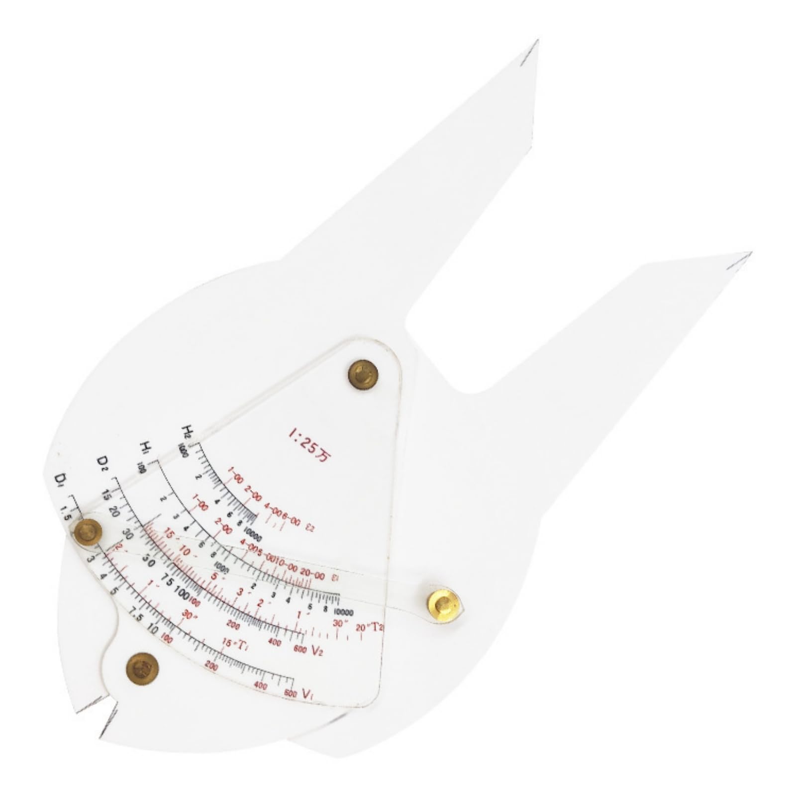 TISHITA Règle Calcul Aéronautique Précis Règle Navigation avec Curseur Compact Rapporteur pour Pilotes, Navigateurs, 1 25 000, style to 2