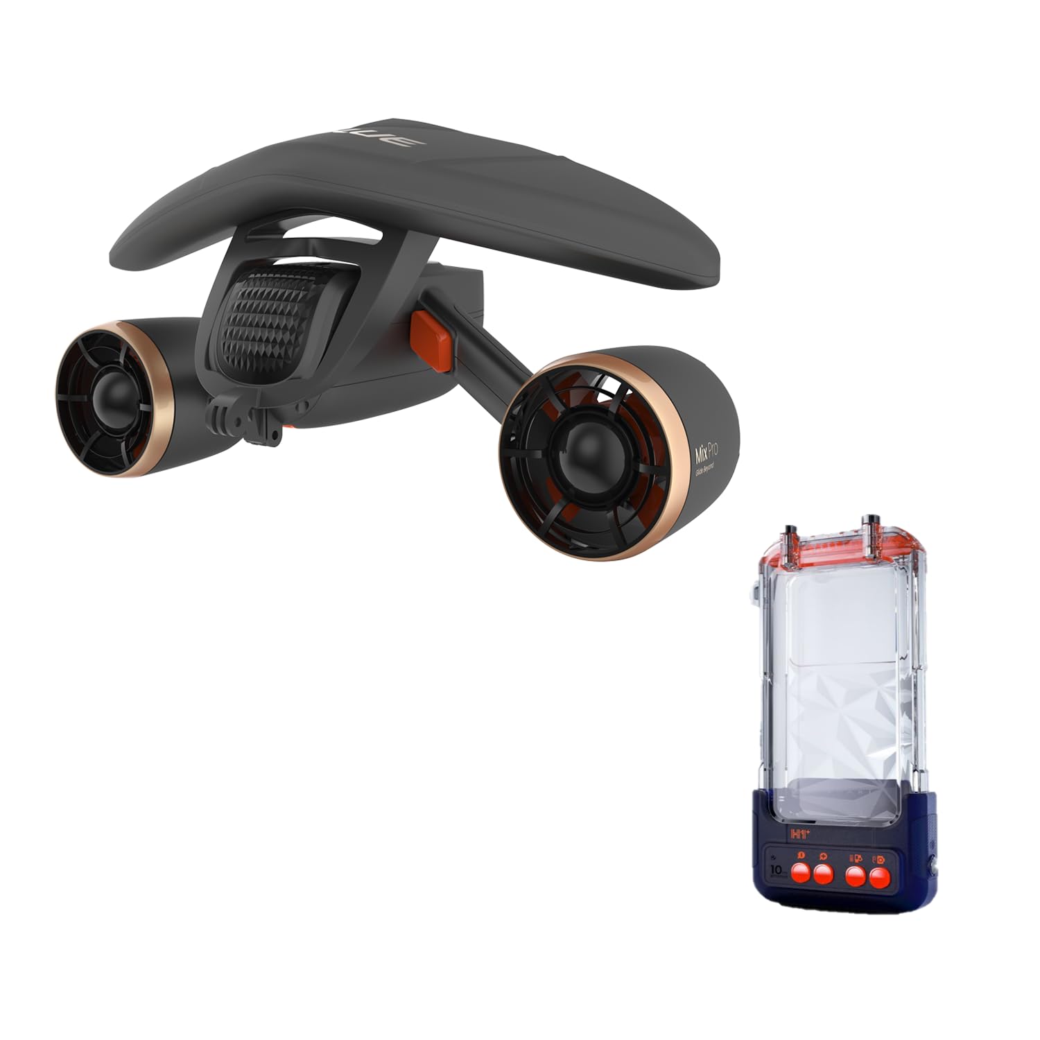 sublueMix Pro Underwater Scooter (Black) + H1+ Smart Waterproof Phone Case Bundle Set