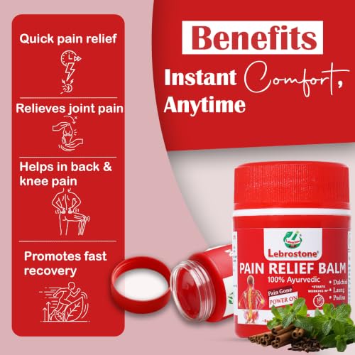 Image of Pain Relief Balm, Ayurvedic Herbal Formula, 10ml | Fast Relief from Joint Pain, Back Pain, Headache, Knee Pain & Muscle Stiffness, Deep Penetration, Long-Lasting Comfort