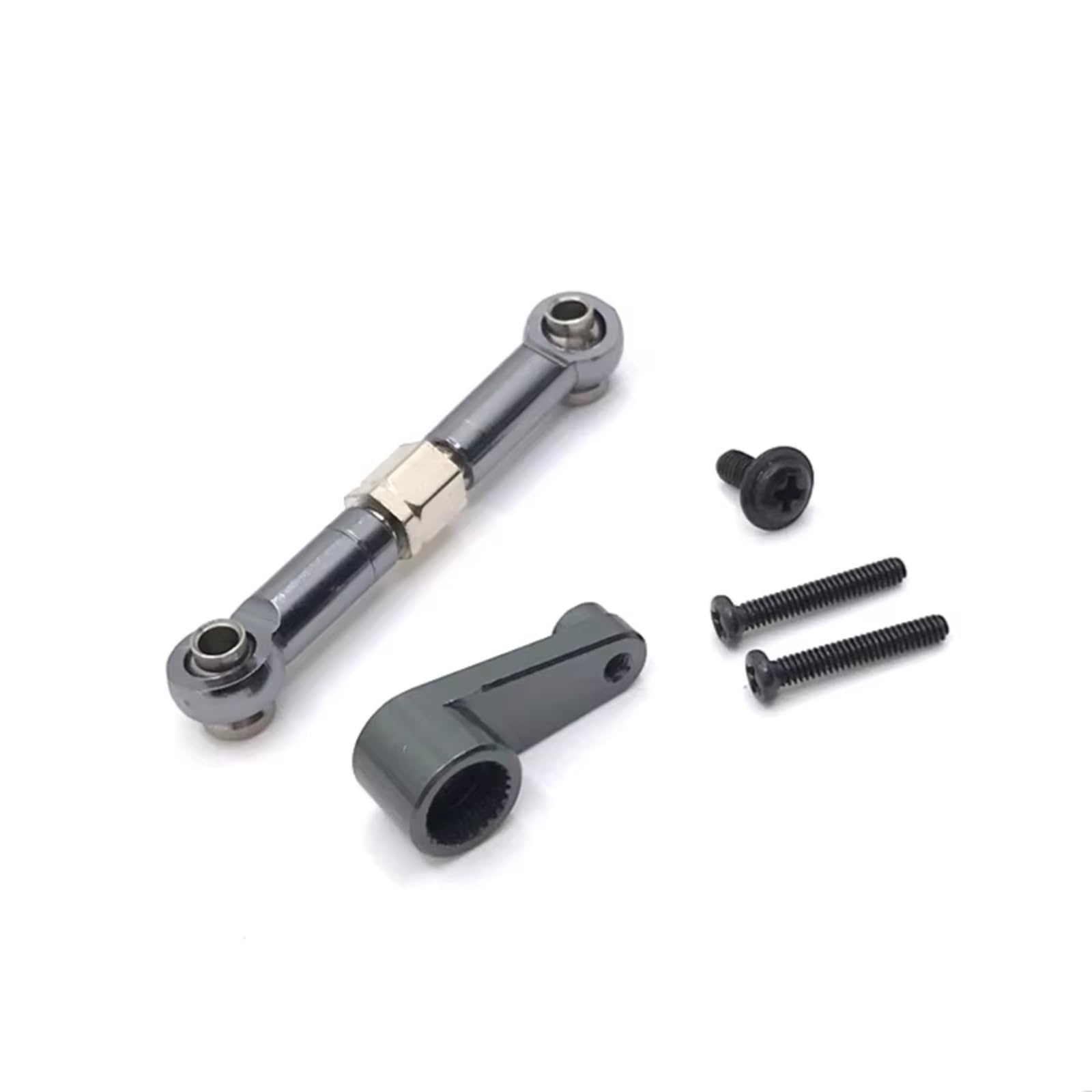 RC Upgrade Accessories for Wltoys 144001 144002 144010 124007 124016 124017 124018 124019 Metal Steering Servo Arm Horn Servo Link Rod RC Car Upgrade Parts(Gray)