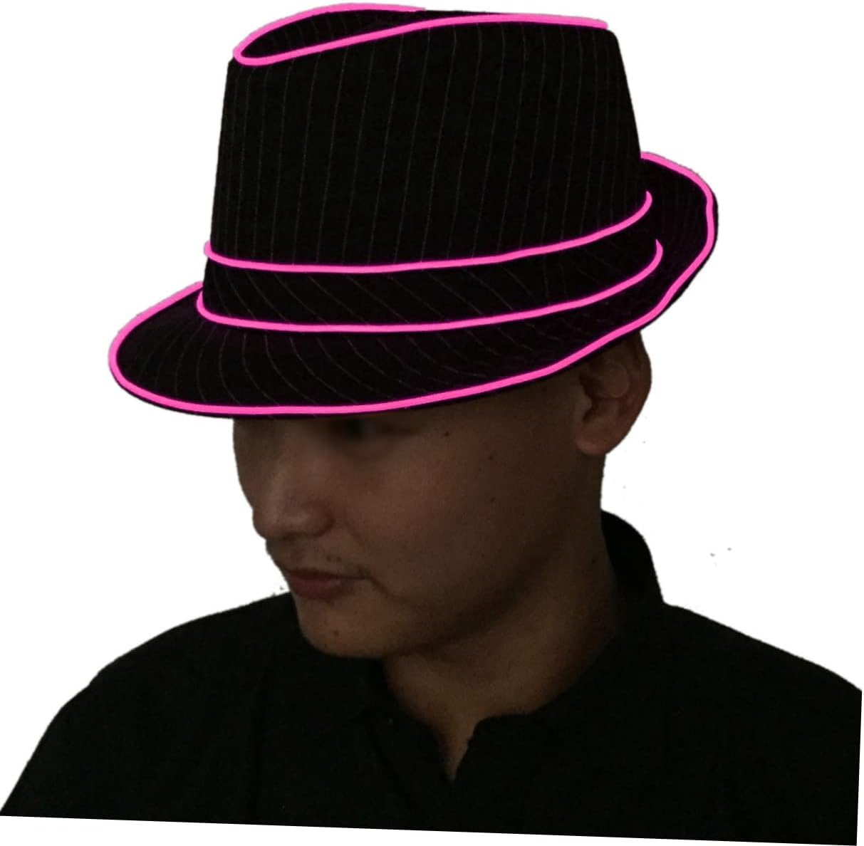 LED Hat Flashing Disco Top Hat Party Hats Jazz Hat LED Jazz Cap Mens Fedora Hats Trendy Hats