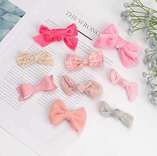 20Pcs Baby Girl Hair Clip, Snowstar Multi Colored Flower Non Slip Alligator Clip Fully Lined Barrettes Handmade Floral Hair Accessories For Newborn Infant Kids Toddle (Pink) #TOP1