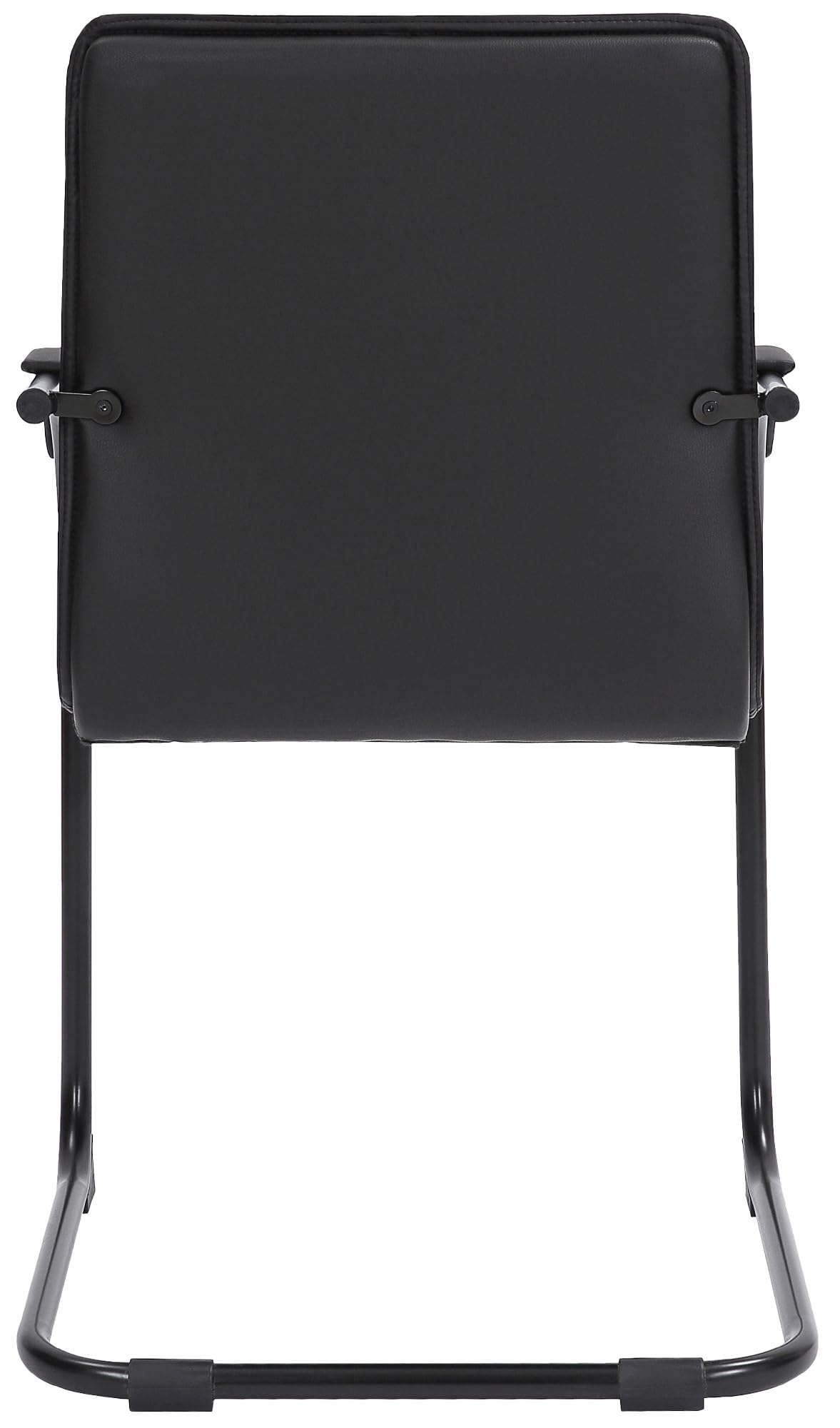 CLP Lot de 2 chaises visiteurs Tira en Similicuir I Chaises à piètement Luge avec Assise rembourrée, Couleur:Noir/Noir