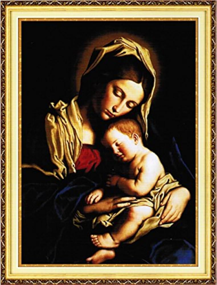 マリア様　　刺繍画 Amazon | クロスステッチ刺繍キット 3D聖母マリア 図柄印刷