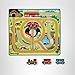 Melissa & Doug Round The Rails Train Rug with 3 Linking Wooden Train Cars (39 x 36 inches)