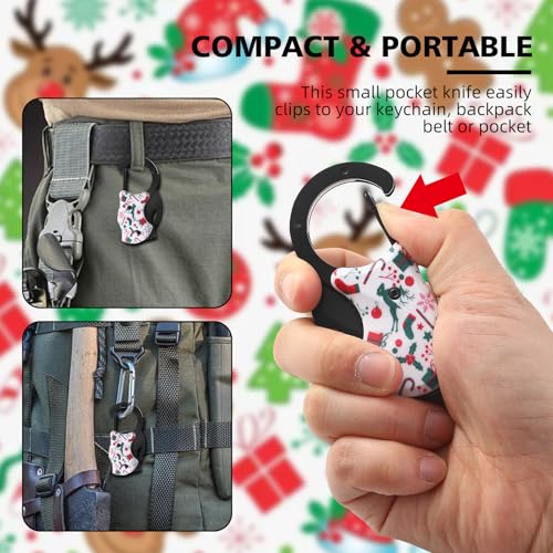 Image of Small Pocket Knife for Women Men,Cute Box Cutter,Folding Utility Knife with 1.38''Sharp Blade,Mini EDC Knives for Everyday Carry,Ideal Gifts for Men and Women(Christmas Gifts)