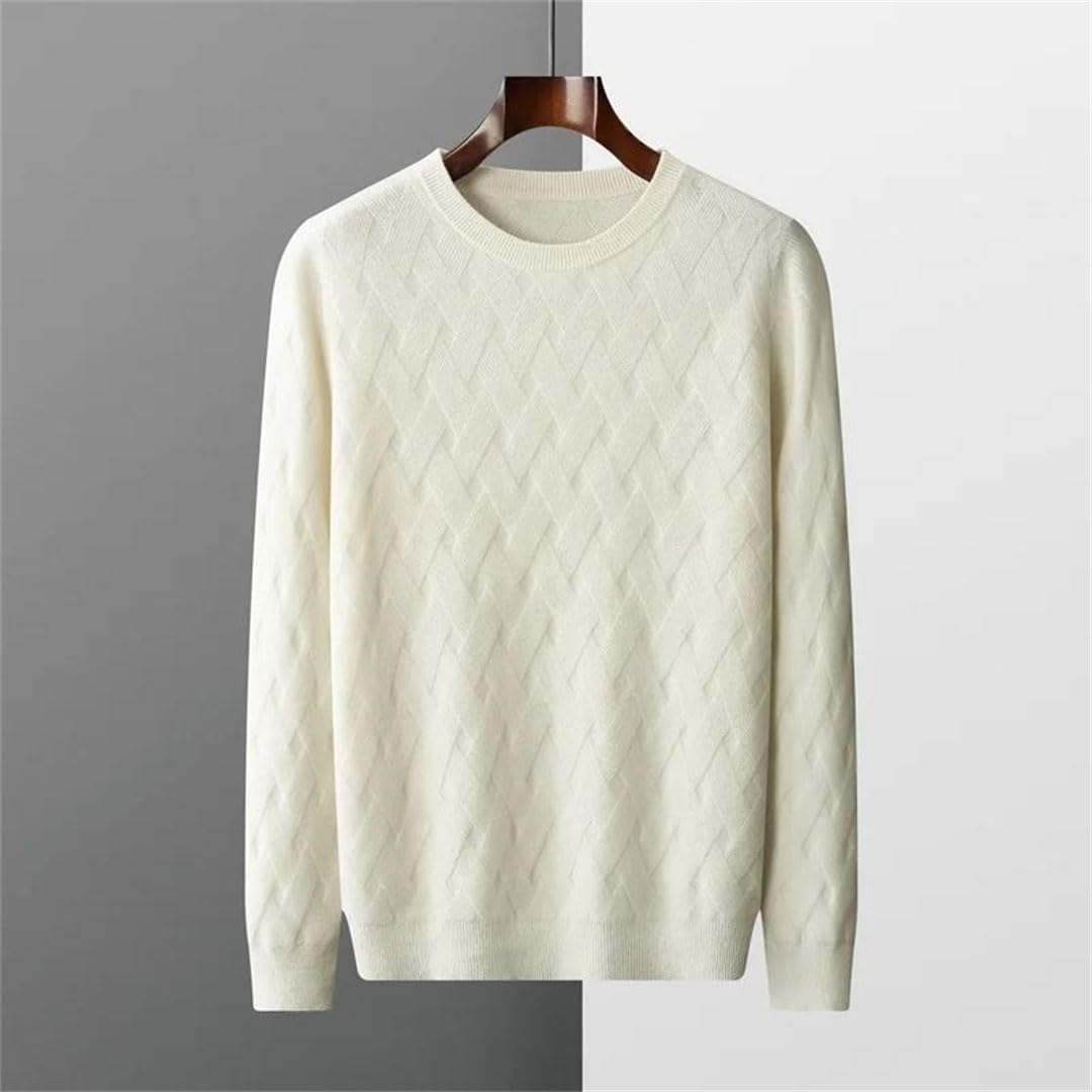 Vogrtcc Suéteres De Lana con Cuello Redondo para Hombre, Camisa Básica, Tops De Punto De Gran Tamaño, Jerseys Informales De Negocios