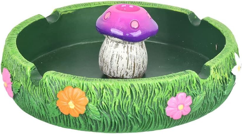 YukaBa Mushroom Ash tray w/Cigarette Snuffer for ashtrays Green