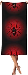 Spider on The Web Print Microfiber Bath Towel Luxury Bath Sheet 27.5" x 55" Highly Absorbent Soft Beach Towels for Bath Fitness, Bathroom, Shower, Yoga