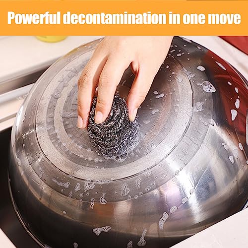 Image of 20 Pack Steel Wool Scrubbers, 2.36 Inch Stainless Steel Cleaning Pads, Heavy Duty Scouring Pads for Pots and Pans, Non-Scratch Kitchen Scrubber for Dishes, Grills, and Cookware