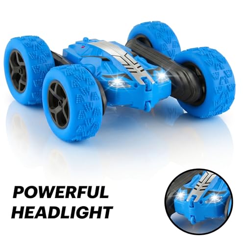 Image of Amazon Brand - Jam & Honey Off Roader Rechargeable Remote Control Car | RC Monster Truck with LED Headlights, Type-C Charging, Anti-Skid Tyres, 120 Ft Range | 2.4GHz Remote Controller - Blue (MT0624)