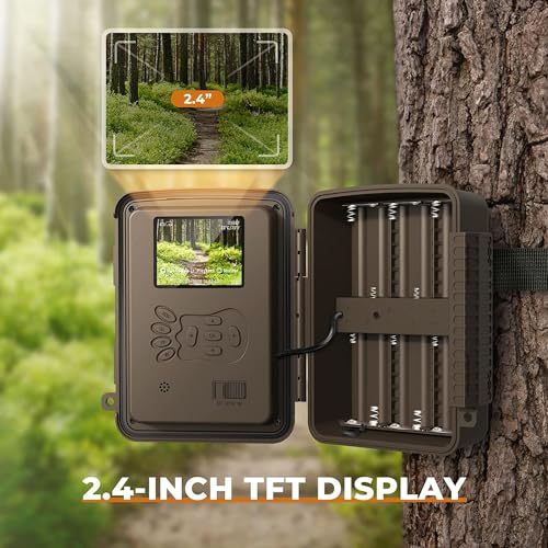 Image of Trail Camera - 4K Video, 32 MP Photo, Night Vision, Motion Detection, 2.4inch LCD, 0.2s Trigger Time, Waterproof for Wildlife Monitoring, Home Security, and Outdoor CCTV Trap Camera