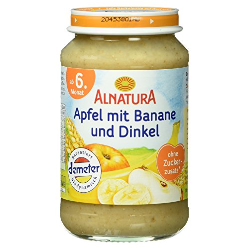 Alnatura Bio Apfel mit Banane und Dinkel, ab dem 6. Monat, 190 g