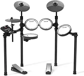 Kit de bateria eletrônica de malha profissional SD61-4 para iniciantes, 251 sons dinâmicos em 25 kits, suportes sólidos, USB-MIDI, baquetas incluídas