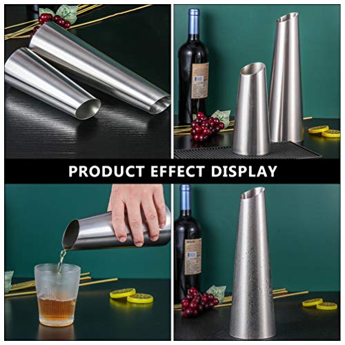 Hemoton Aço Inoxidável Arejador de Vinho Refrigerador de Vinho Balde Decantador de Champanhe Chanfra
