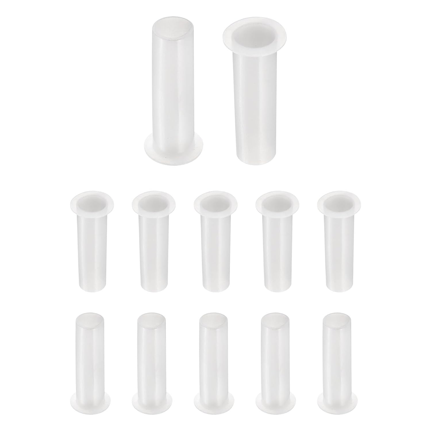 uxcell 20pcs Flanged Sleeve Bearings Plastic Bushings ID 6mm x OD 8mm x Length 8.1mm Nylon Bushings, White
