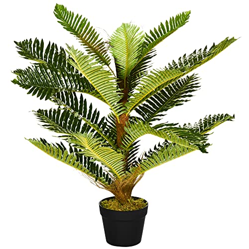 HOMCOM Plante Artificielle Palmier 85 cm avec 18 Grandes Feuilles...