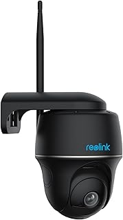 Reolink Security Camera Outdoor Wireless, 360° Pan-Tilt View, 2K Night Vision, 2.4/5Ghz Wifi Camera Battery Operated, PIR Sensor with Person/Vehicle Detection, Two-Way Audio, Argus PT 4MP- Black