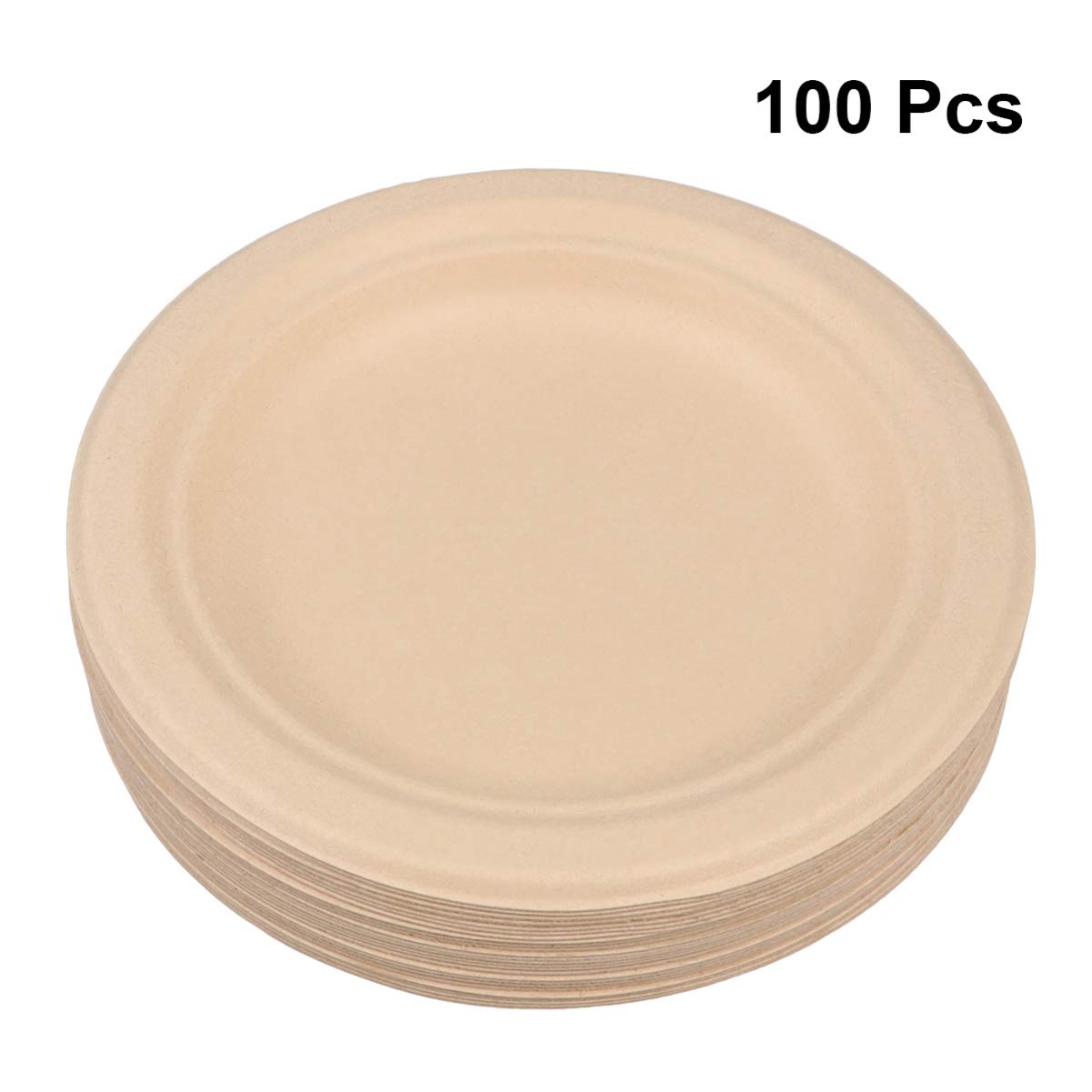 Healifty 100 Pezzi 6 Piatti Di Piatti Compostabili Planchas Piatti Biodegradabili Monouso Stoviglie Compostabili Piatti Piani Compostabili Piatto Rotondo Di Frutta Vassoio