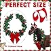 Dansydaisy 2 Pcs Christmas Horse Costume Accessories, 70.9 Inches Horse Neck Wreath Velvet Bow Artificial Garland with Santa Hat for Holiday Decor Christmas Party Parades Supplies