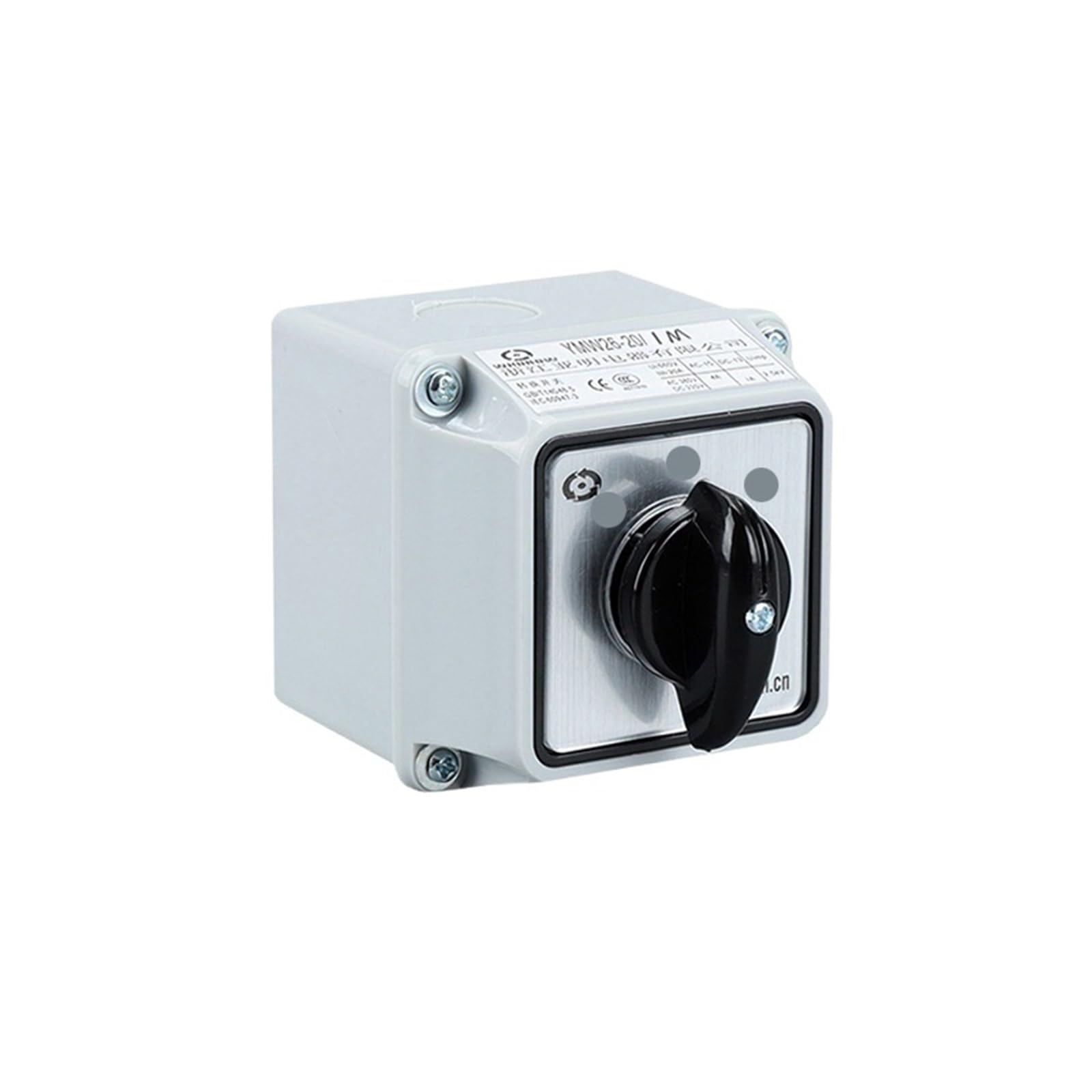 BKGWCSOR YMW26-20/1M Waterproof IP65 Rotary Cam Switch Changeover Control Circuit 690V 20A 1 Pole with Protective Box LW26 LW28 LW39B(Off-ON with Box) Switches