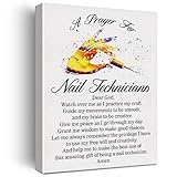 a Nail Technician's Prayer Canvas Home Wall Art Decor Manicurist Gift Painting Ready to Hang 12x15 Nail Tech Professionals Poster Framed