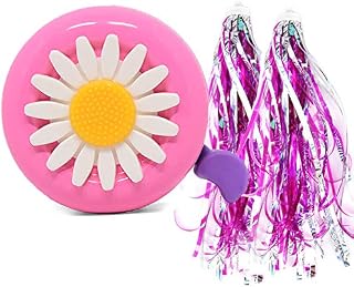 U-LIAN Kids Bike Bell and Streamers for Girls-1 Pack Flower Bicycle Bell