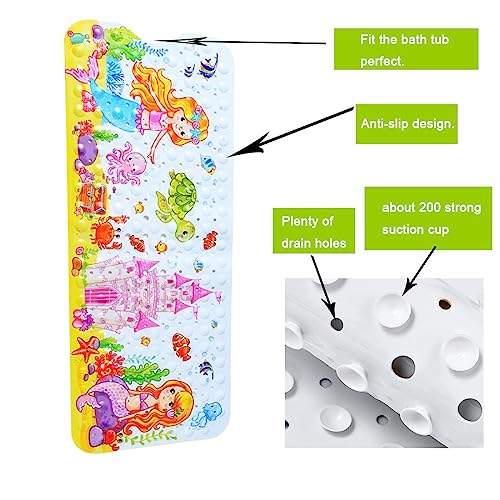 Non Slip Bath Mat for Inside Bath for Kids girls and boys Cartoon Sea Animal Bathtub Mat Shower Mat - Image 2