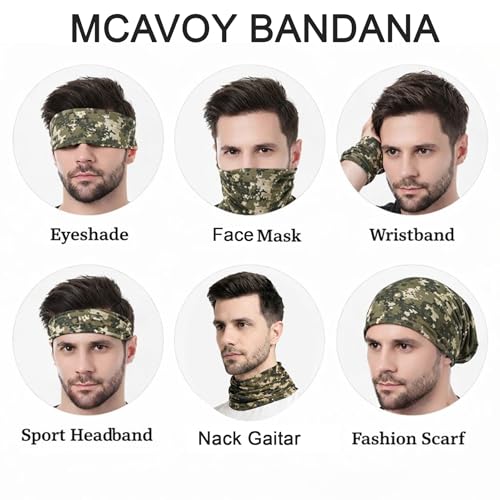 Image of MCAVOY Bandana & Neck Gaiter Scarf for Unisex Odor-Free, Breathable & Super Soft Multifunctional Headwear, Durable Face Mask, Headband, Neck Cover for Dust & Sun Protection, Free Size