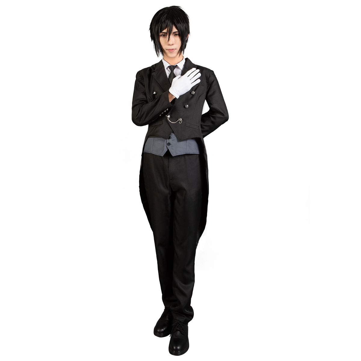 Cosfun Anime Sebastian Michaelis Cosplay Costume Tuxedo Outfit mp003755