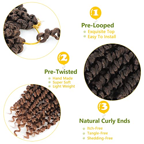 Fulcrum Passion Twist Hair 8 Inch, 8 Packs Pre-Twisted Passion Twist Crochet Hair For Black Women, Soft Passion Twist Curly Crochet Hair Pre Looped, Passion Twist Synthetic Crochet Hair Extensions (8 Inch (Pack Of 8 ), T30#) #TOP3