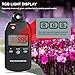 PAR Meter 320-800 nm PPFD Meter Measures PPFD, UVA, and IR Light Intensity, PAR Meter for LED Grow Lights, Quantum PAR Meter Features Data Storage, Hold/MAX/MIN/AVG, Wavelength Switching Modes
