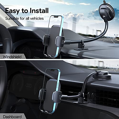 TICILFO-Car-Phone-Holder-Mount-Flexible-Gooseneck-Long-Arm-Phone-Mount-for-Car-Holder-Dashboard-Windshield-Washable-Strong-Suction-Cup-Cell-Phone-Holder-Car-Mount