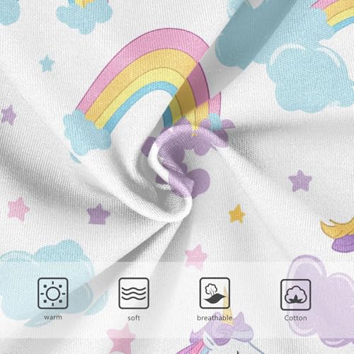 Wusikd Cartoon Unicorns Girls' Underwear Cotton Cute Rainbows Girls Briefs Soft Toddler Underwear 2T3