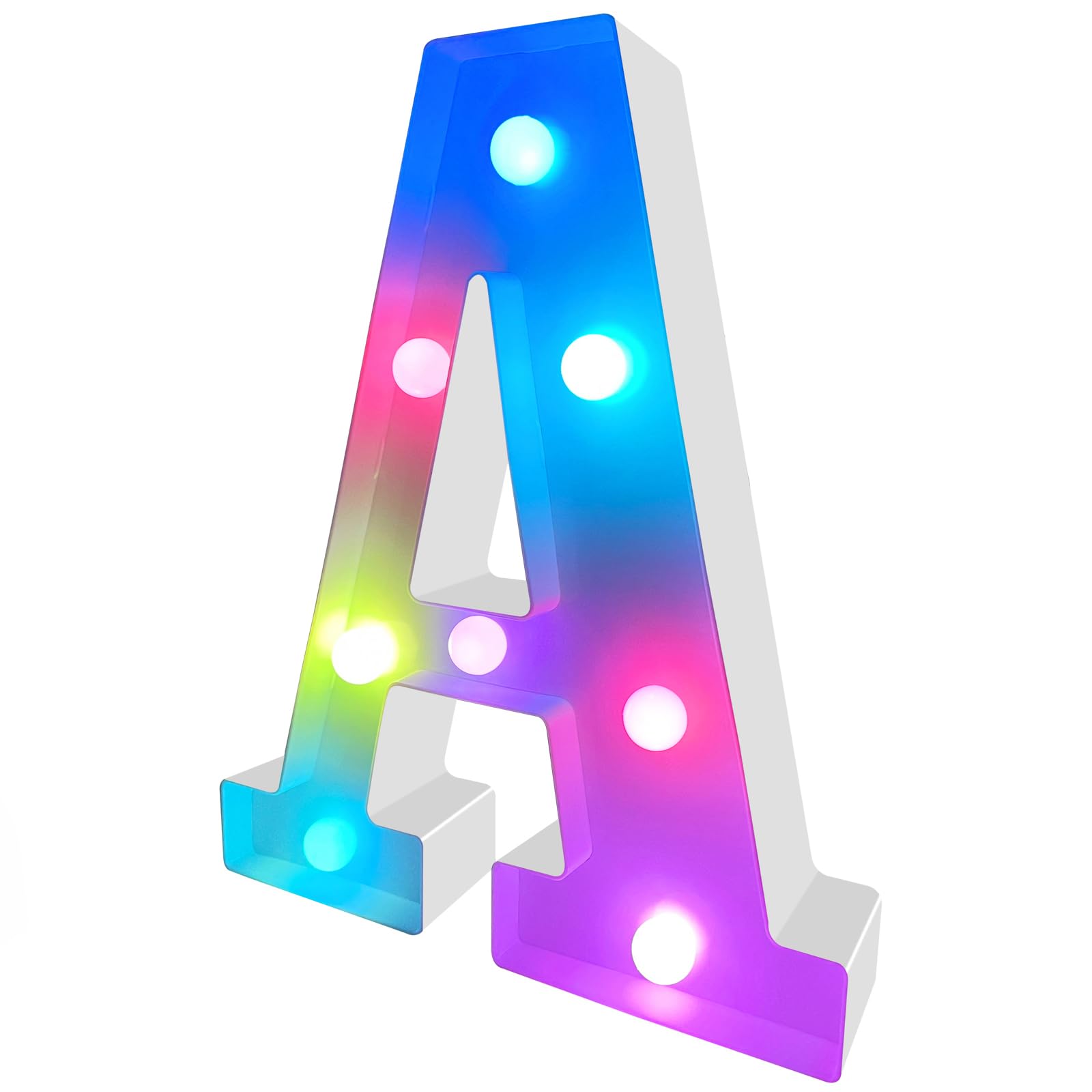 Colorful Marquee LED Letter Light - Lighting Letter Sign Night Light Party Home Wedding Bar Girls Room Decoration (Colorful A)