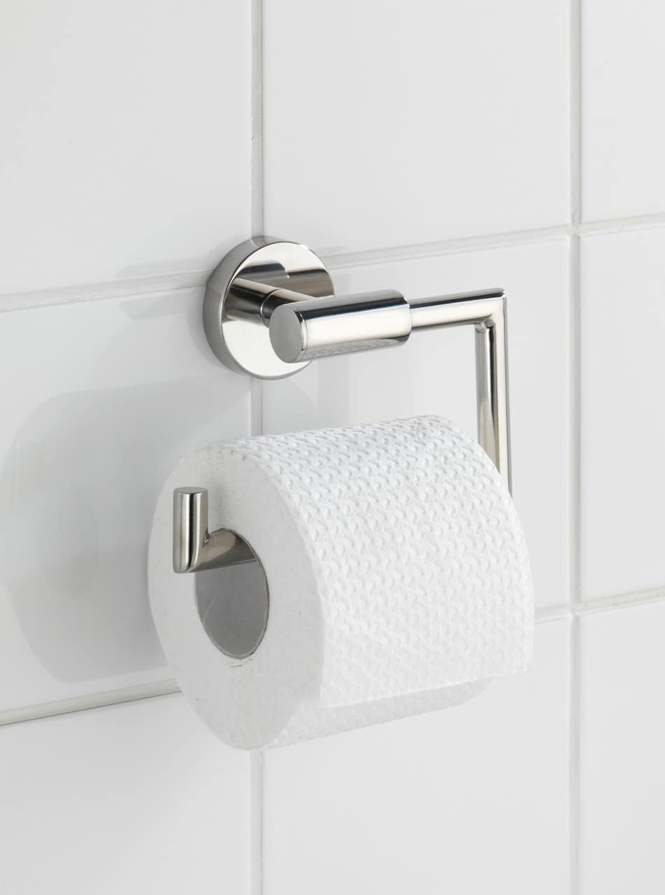 Wenko Portarrollos Mural Bosio Shine, sin tapa, Silver