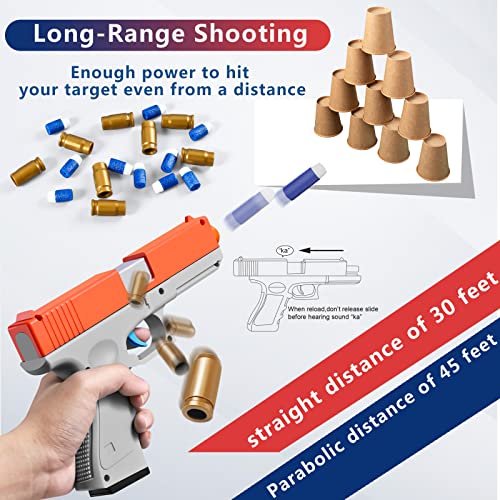 Toys Foam Blasters & Guns With Soft Bullet Shell Ejecting，Splat Gun Dart Pistol,Outdoor Activities-Fighting Shooting,Cool Stuff For Boy Kids Age 6 8-10 Years Old (Orange1) #TOP2