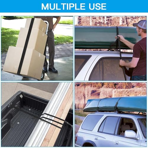 Image of Tie Down Straps, Heavy Duty Lashing Straps, Adjustable Cam Buckle Straps with Metal Buckle for Motorcycle, Cargo, Trucks, Trailer, Luggage (2.5m, Black) (4pcs)