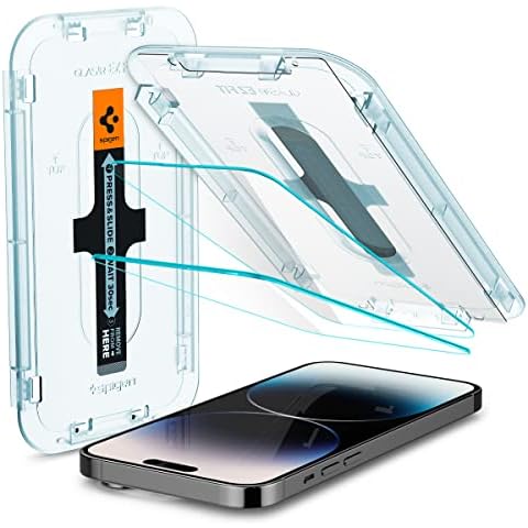 Spigen Tempered Glass Screen Protector [GlasTR EZ FIT] designed for iPhone 14 Pro [Case Friendly] - Sensor Protection / 2 Pack Cover