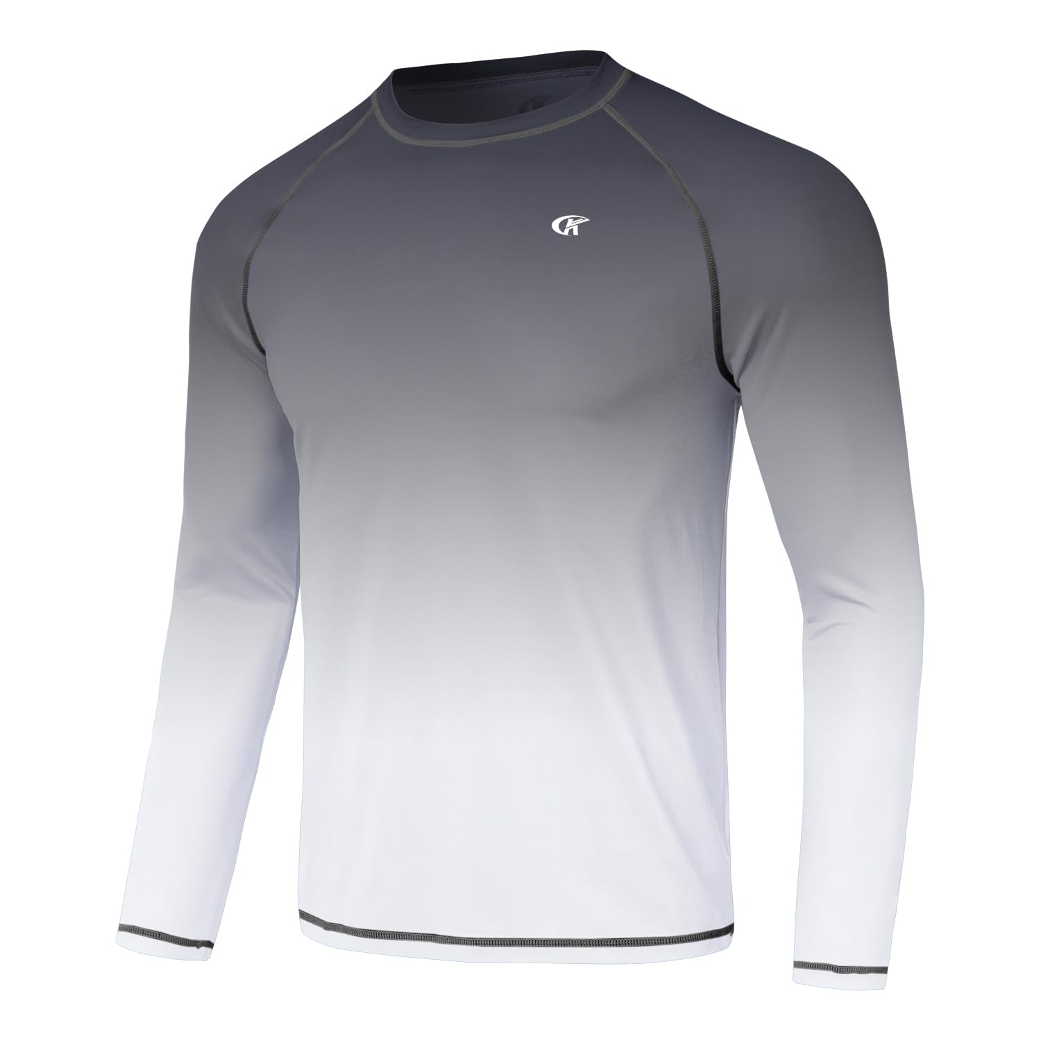 Huayuzh Rashguard UV Shirt Herren Langarmshirt Schwimm Tshirt Schnelltrocknend Atmungsaktiv Surfen Angeln Wandern Top