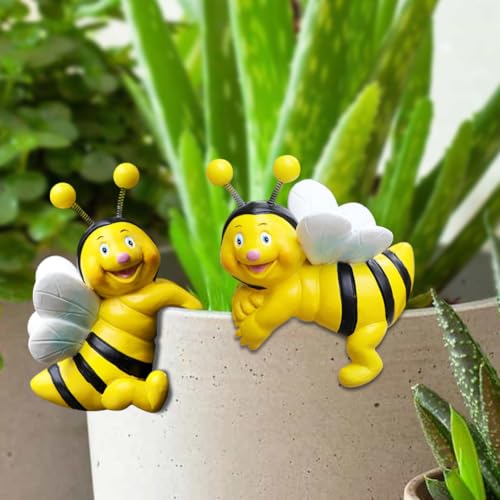 Peelanmall 2 Stück Garten Biene Figuren Deko Statue, Harz Statue Deko...