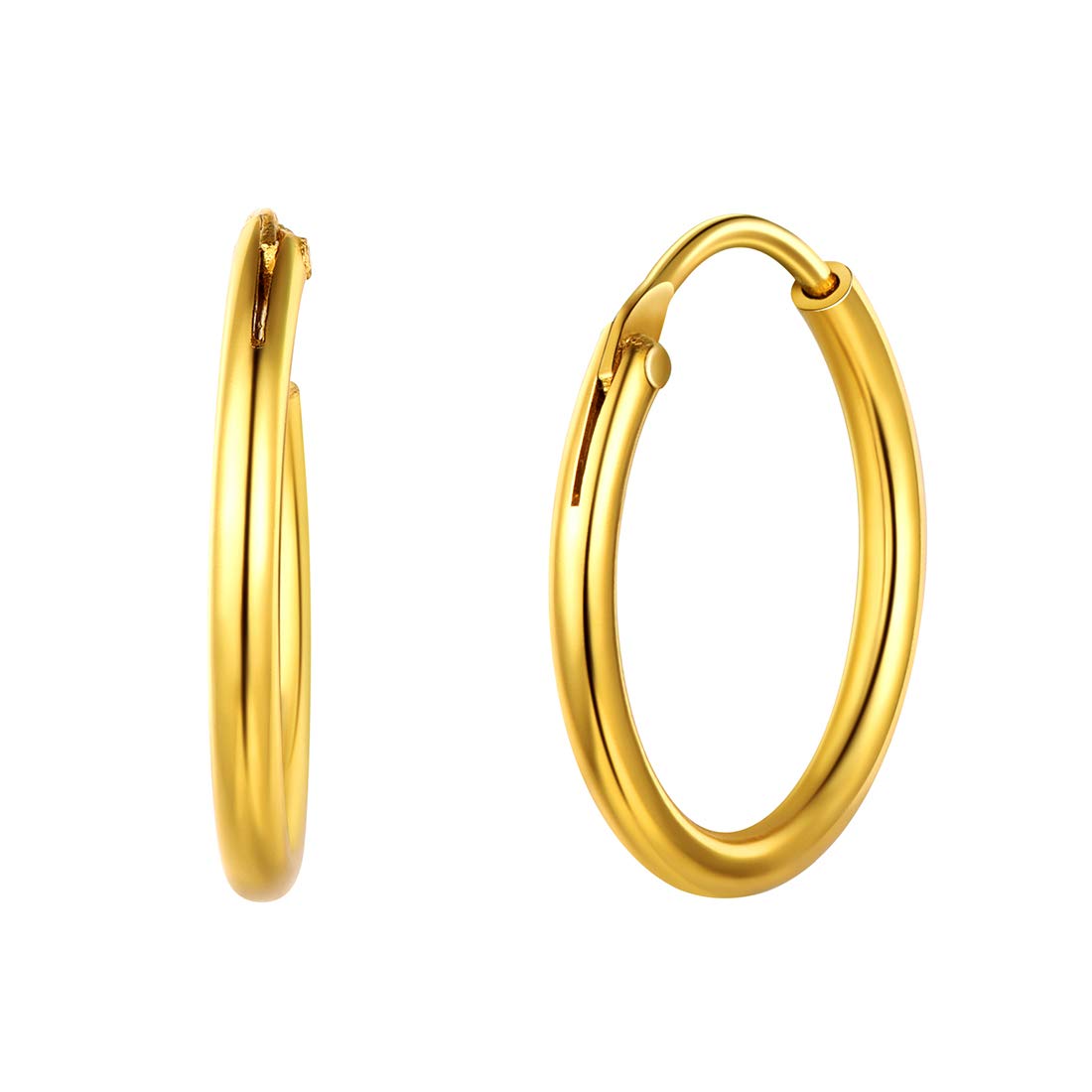 ChicSilver Pendientes Aros Mujeres Plata de Ley 925 Aretes Redondos Planos Joyerías Deliciosas de Orejas Pendientes Finos Pequeños Medianos Grandes 15/20/30/50/70 MM