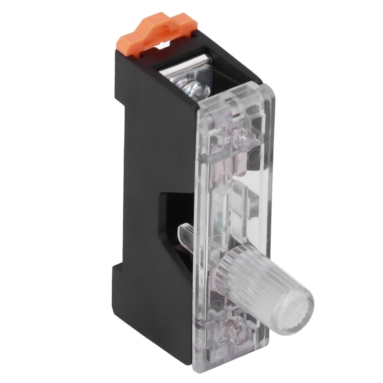 FTVOGUE Portafusibles, Portafusibles de Montaje en Riel de 1 Poste 250V 10A para Fusible de 6x30 Mm, Carcasa de bajo Voltaje con Luz Indicadora de Trabajo, Instalación en Riel de 32 Mm para Paneles