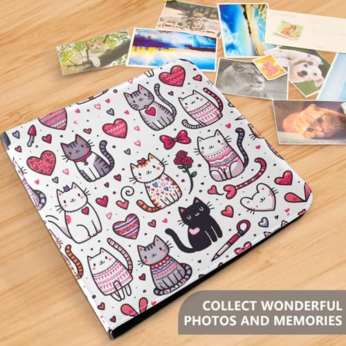 Álbum de fotos autoadhesivo DIY Scrapbook con gatos adorables, 3 anillos, 40 páginas, 8x10 pulgadas para recuerdos miniatura 5
