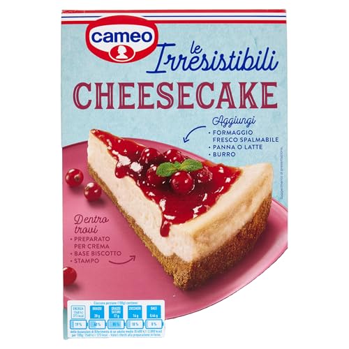 Cameo Le Irresistibili Preparato Per Cheesecake, Facile Da Preparare In Versione Cotta O Da Frigo, Preparato Per Crema Base Biscotto E Stampo Inclusi 