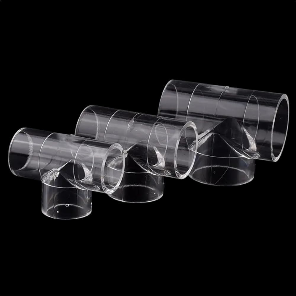 Transparente Rohrverbinder 10 Stück T-Stück for Aquarien, Innendurchmesser 20–50 mm, organisches Glass, Acrylrohr, PMMA-Rohr, 3-Wege-T-Stücke(32mm)
