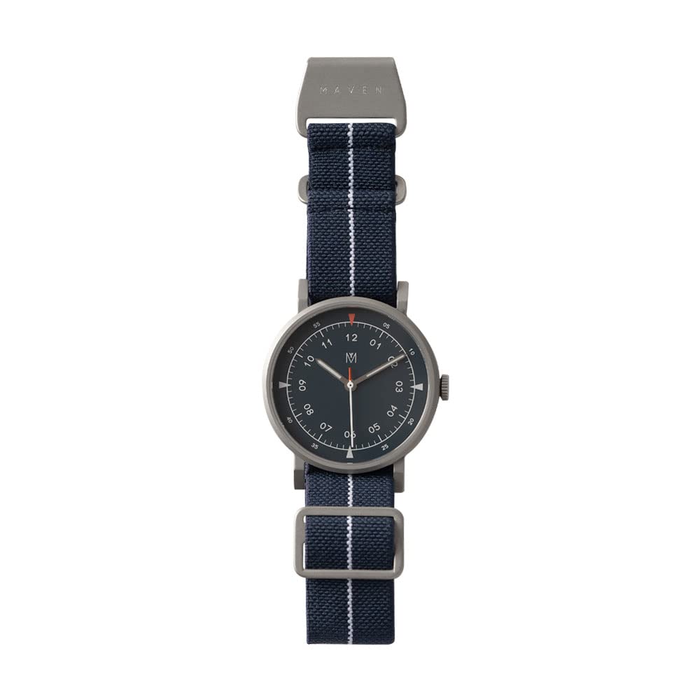 Maven 40mm Unisexs Swiss Movement with Parachute Strap and Sapphire Crystal Glass Watches Mus-02 Navy P 40mm
